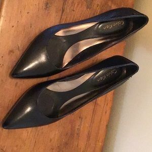 Calvin Klein black leather pumps